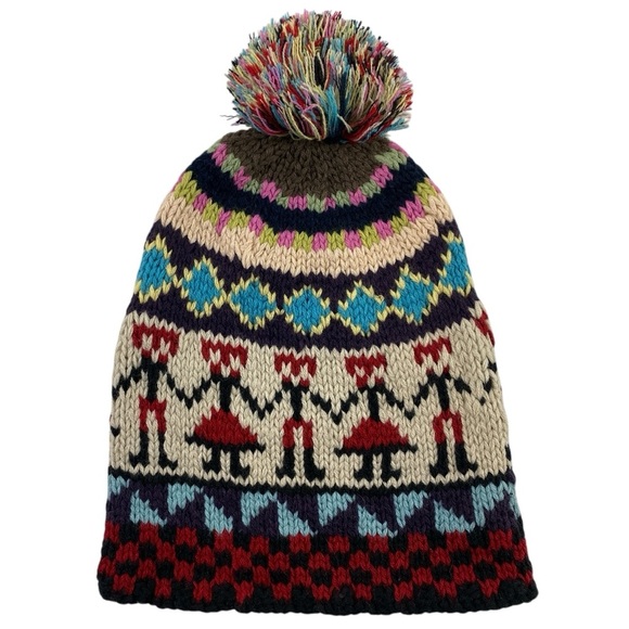 Forever‎ 21 Multicolor Knit Beanie with Pom-Pom O/S - Picture 1 of 7